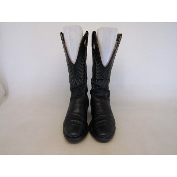 NOCONA Mens Size 7.5 D Black Leather Buckaroo Cowboy Western Boots main image 4